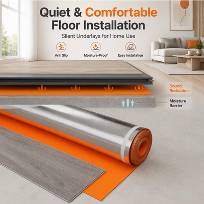 IXPE Foam Floor Underlayment Sound Absorbing Moisture Resistant Cushion untuk PVC SPC Vinyl Floor Ideal untuk Apartemen Hotel dan Rumah Sakit Renovasi
