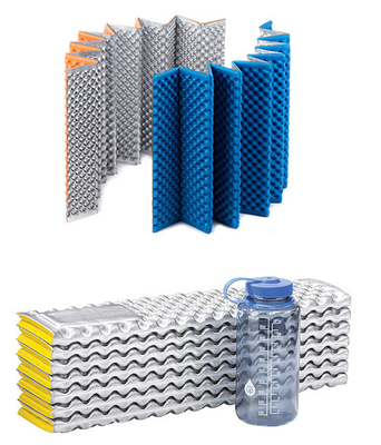 Fast Shipping Custom Logo Portable Flexible Foam Waterproof pad tidur tahan lama dengan lapisan aluminium tikar berkemah