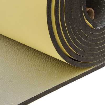 Adhesive One Side Foam With Foil Insulation Rolls Disesuaikan Matt Grey Foil Ditutup Polyolefin Foam Insulation
