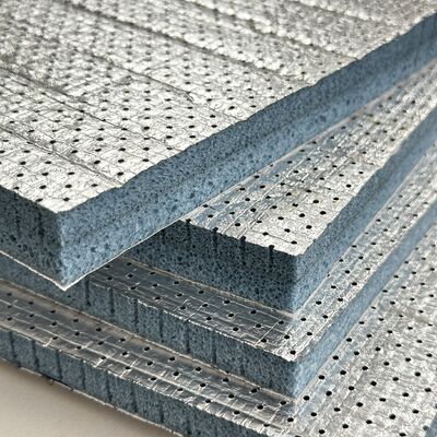 Semi Open Cell Polyolefin PO Acoustic Foam dengan Lapisan Foil Aluminium dan Backing Adhesive Premium Noise Reduction Insulation Boards tahan api dan mudah dipasang untuk sistem ventilasi