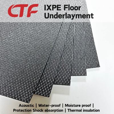 Bantalan Bantalan Dasar Lantai IXPE Tahan Kelembapan Penyerap Suara Cocok Lantai PVC SPC untuk Pekerjaan Renovasi Rumah Sakit Hotel Apartemen