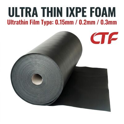 0.15mm 0.2mm 0.3mm Thin IXPE Foam Roll Gum Backed Waterproof Insulation Material untuk Tepi dan Aplikasi Elektronik