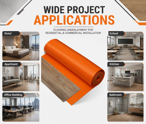 IXPE Foam Floor Underlayment Sound Absorbing Moisture Resistant Cushion untuk PVC SPC Vinyl Floor Ideal untuk Apartemen Hotel dan Rumah Sakit Renovasi