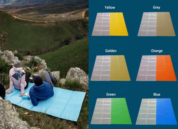 Grosir Double Folding Sleep Mats Aluminium Putih Film Closed Cell IXPE XPE Foam Sleeping Pad untuk Waterproof Camping 2 Orang 0
