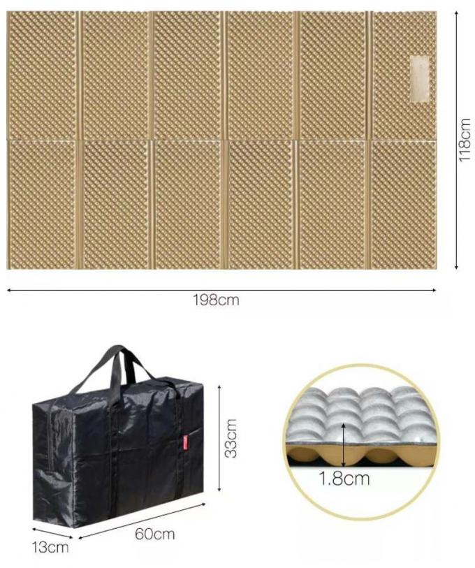 Grosir Double Folding Sleep Mats Aluminium Putih Film Closed Cell IXPE XPE Foam Sleeping Pad untuk Waterproof Camping 2 Orang 5