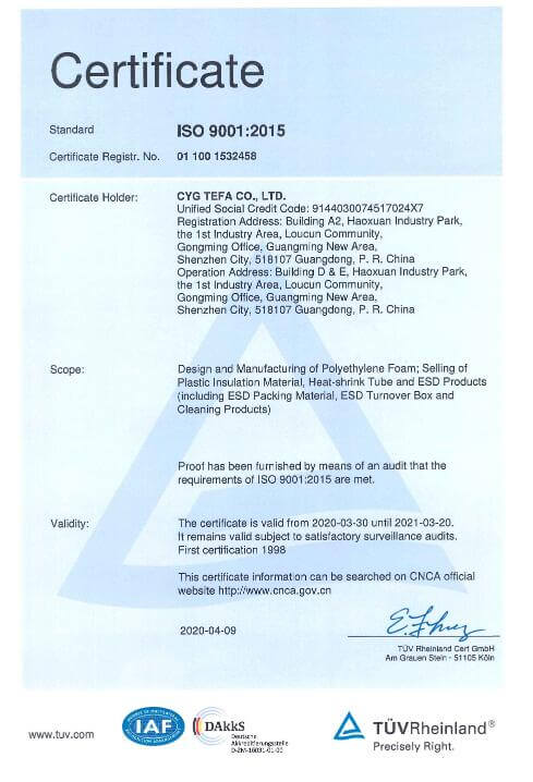 Polyolefin Foam Sel Tertutup yang Terpisah. 25